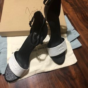 Joie black and white sandals